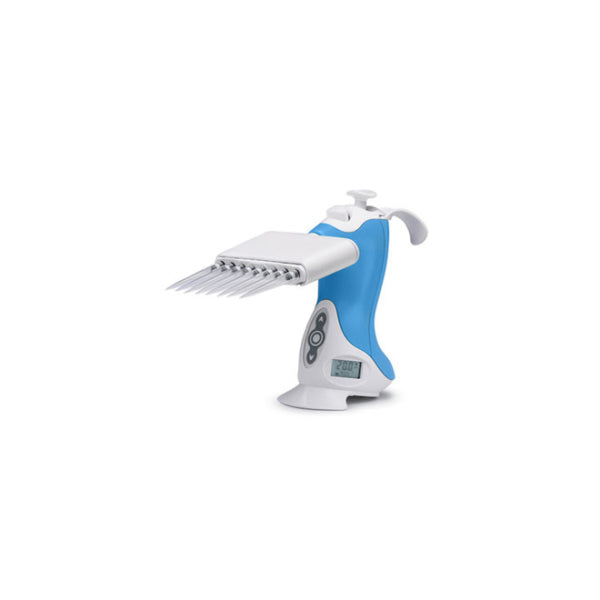 5.0-250µL Pipette, Ovation, (E8) Electronic Multichannel, Blue