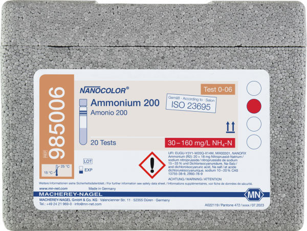 Tube test NANOCOLOR Ammonium 200