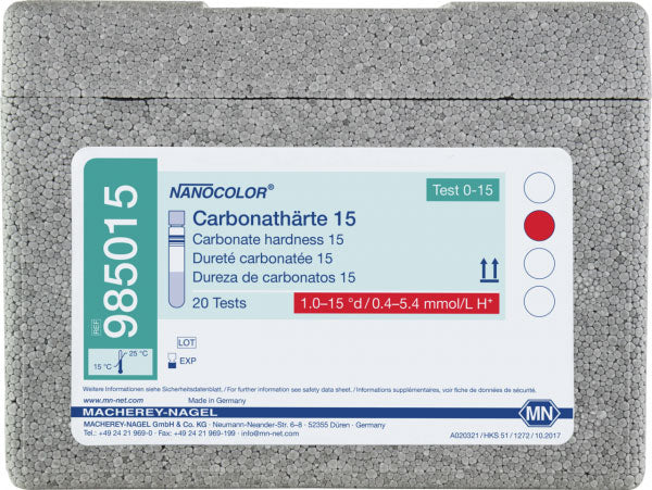 Tube test NANOCOLOR Carbonate hardness 15