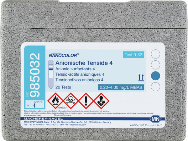 Tube test NANOCOLOR Anionic surfactants 4