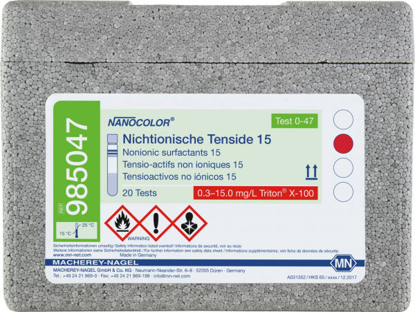 Tube test NANOCOLOR Nonionic surfactants 15