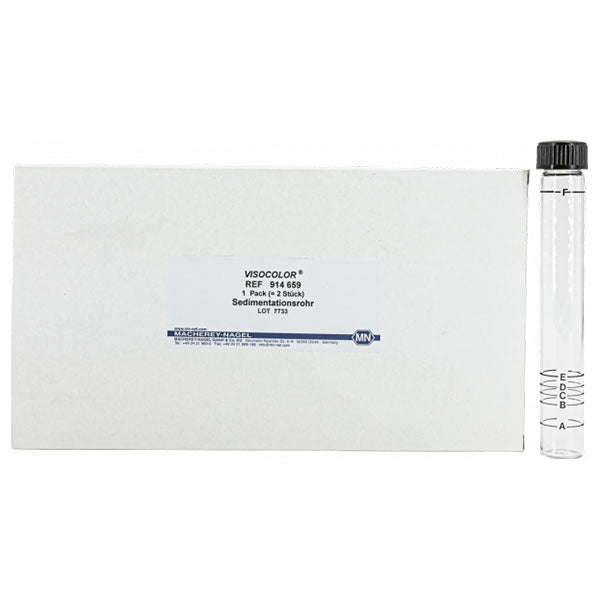 Sedimentation tube for VISOCOLOR reagent case for soil analysis