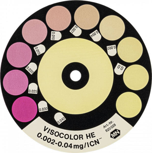 Color comparison disc for VISOCOLOR HE Cyanide