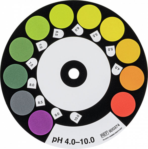Color comparison disc for VISOCOLOR HE pH 4–10