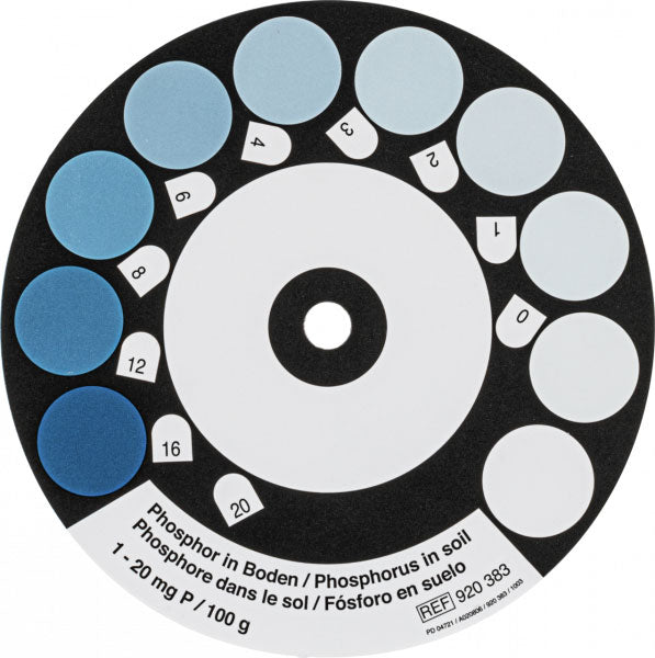 Color comparison disc for VISOCOLOR HE Phosphorous in soil
