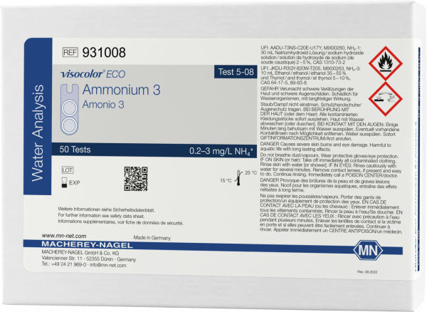 Colorimetric test kit VISOCOLOR ECO Ammonium 3