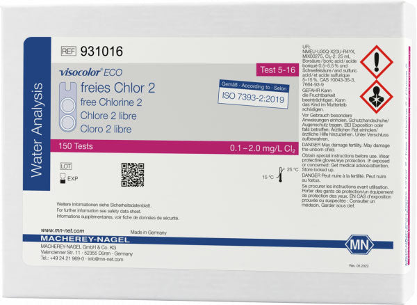 Colorimetric test kit VISOCOLOR ECO free Chlorine 2