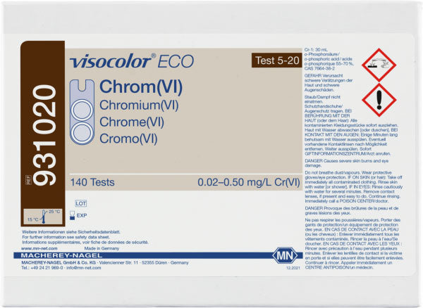 Colorimetric test kit VISOCOLOR ECO Chromium (VI)