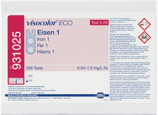 Colorimetric test kit VISOCOLOR ECO Iron 1
