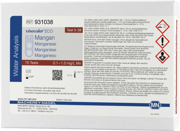 Colorimetric test kit VISOCOLOR ECO Manganese