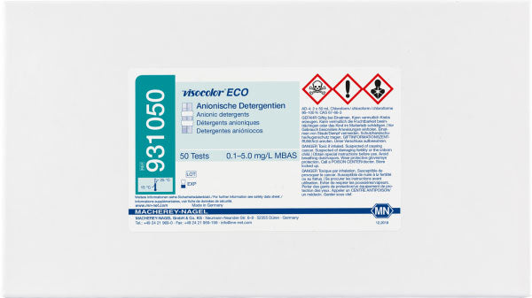 Colorimetric test kit VISOCOLOR ECO Anionic Detergents