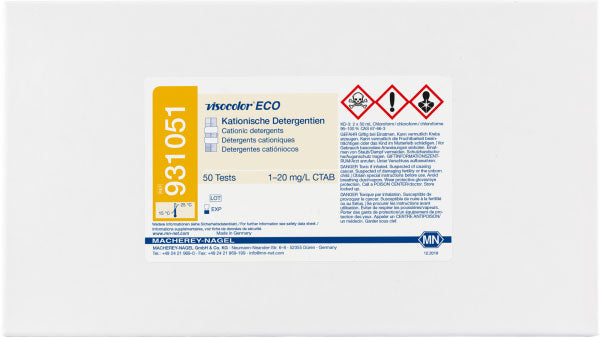 Colorimetric test kit VISOCOLOR ECO Detergents cationic