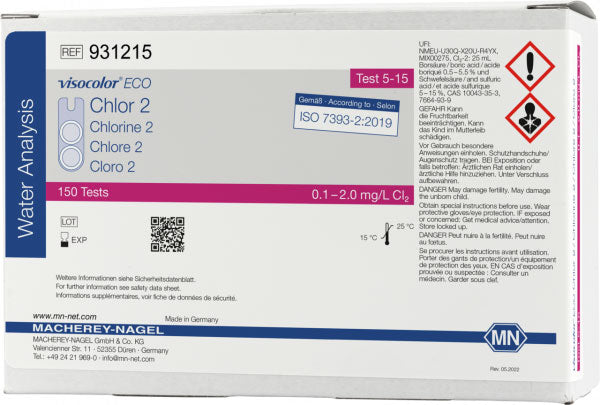 Colorimetric test kit VISOCOLOR ECO Chlorine 2, free and total, refill pack