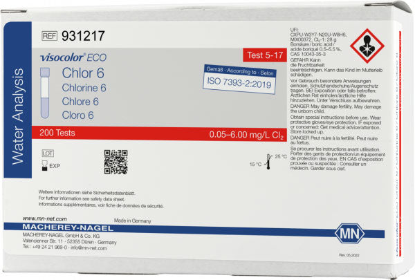 Colorimetric test kit VISOCOLOR ECO Chlorine 6, free and total, refill pack