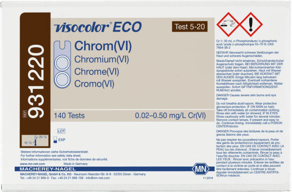 Colorimetric test kit VISOCOLOR ECO Chromium (VI), refill pack