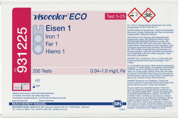 Colorimetric test kit VISOCOLOR ECO Iron 1, refill pack