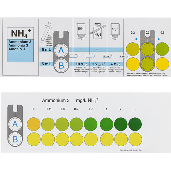Color comparison chart for VISOCOLOR ECO Ammonium 3