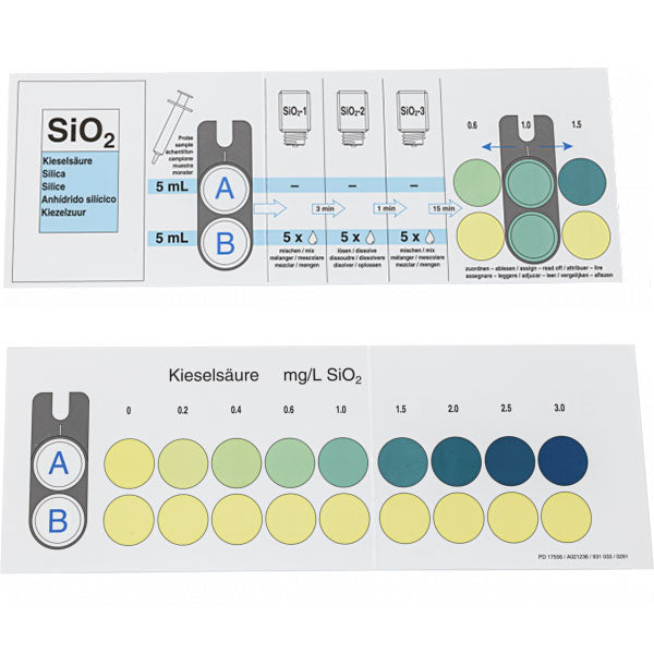 Color comparison chart for VISOCOLOR ECO Silica