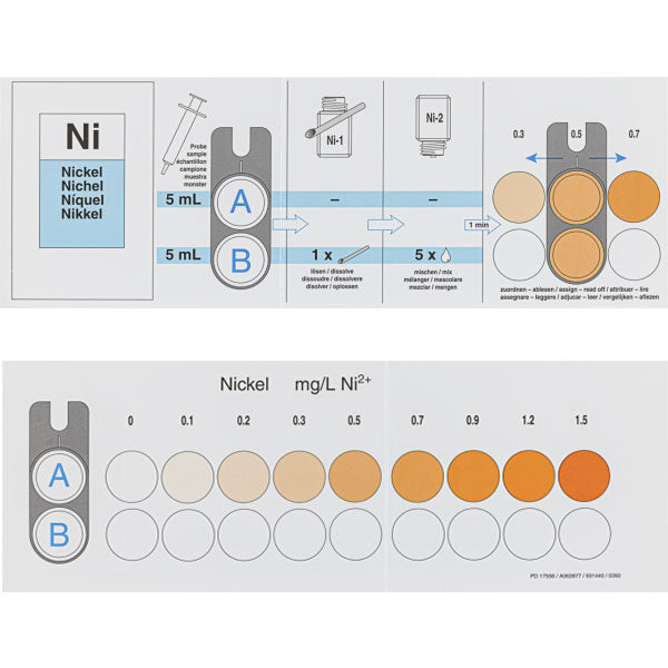 Color comparison chart for VISOCOLOR ECO Nickel