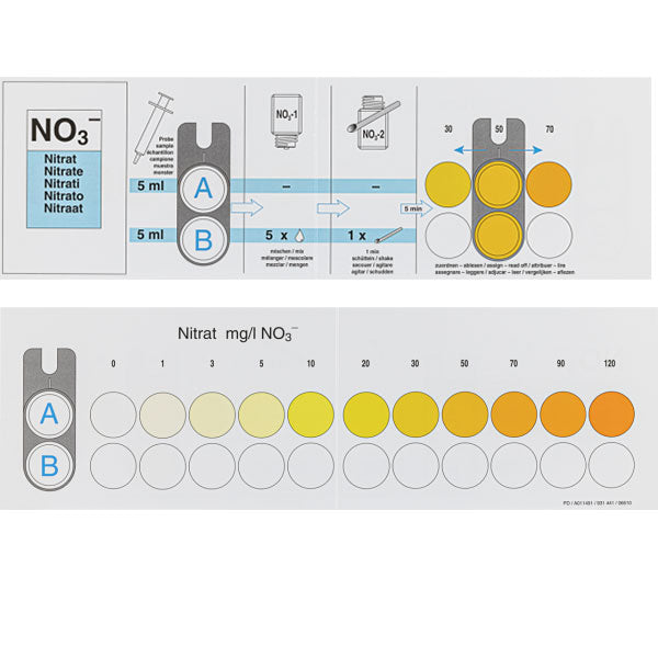 Color comparison chart for VISOCOLOR ECO Nitrate