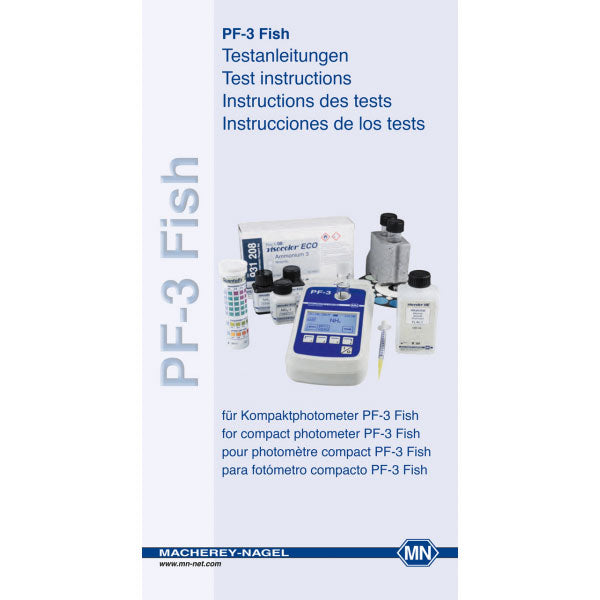 Test instructions for VISOCOLOR Fish reagent case