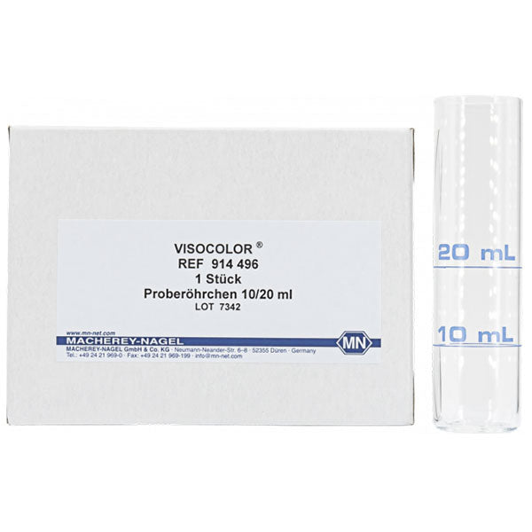 Sample tube with 10/20 mL marking for VISOCOLOR ECO