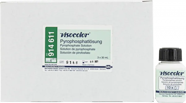 Pyrophosphate solution for VISOCOLOR reagent case for soil analysis