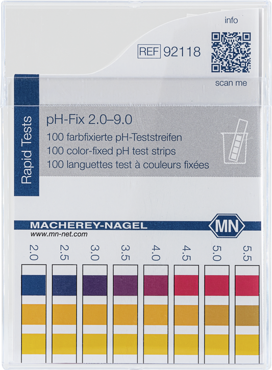 pH test strips, pH_Fix 2.0–9.0, fixed indicator