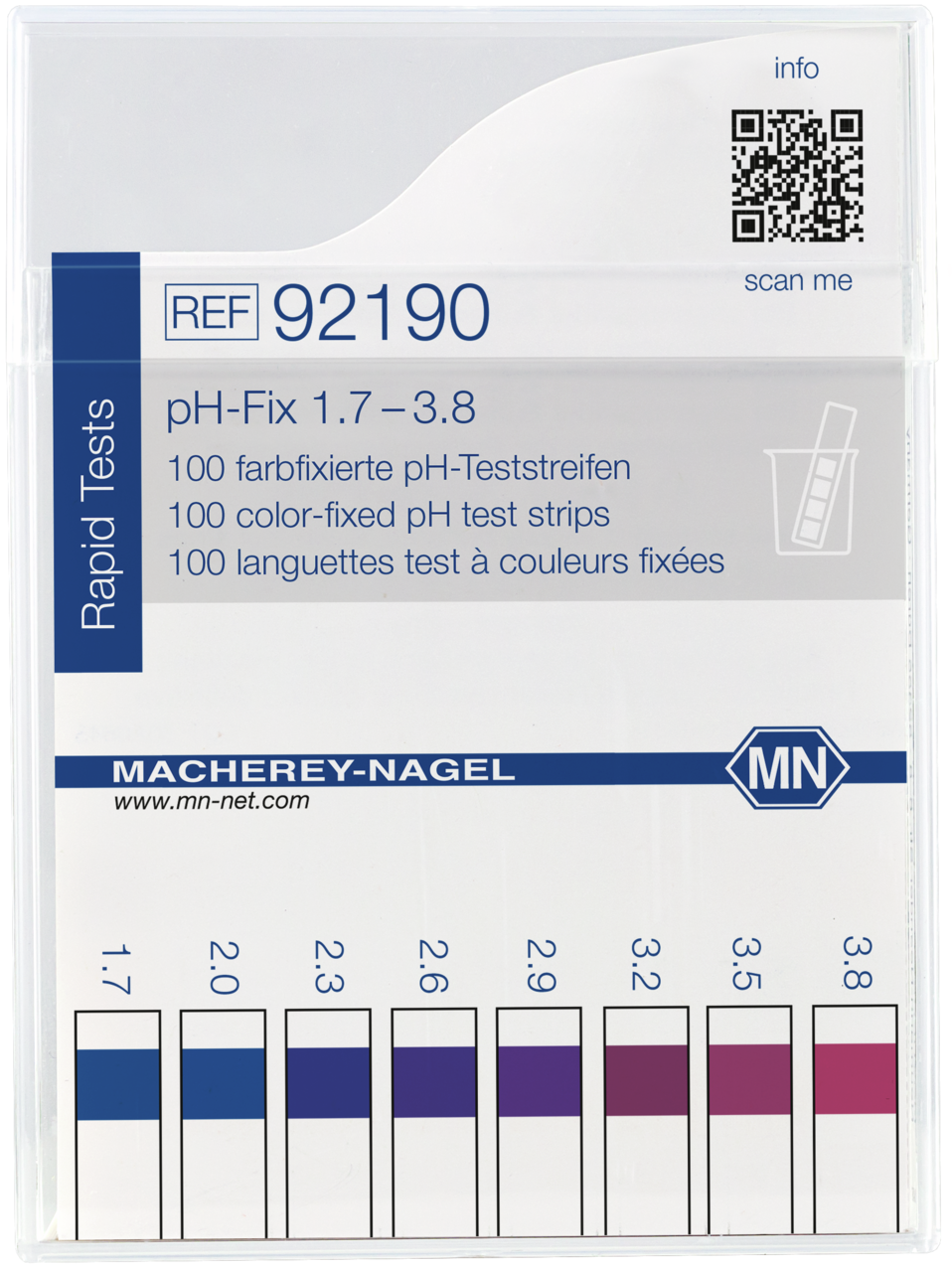 pH test strips, pH_Fix 1.7–3.8, fixed indicator