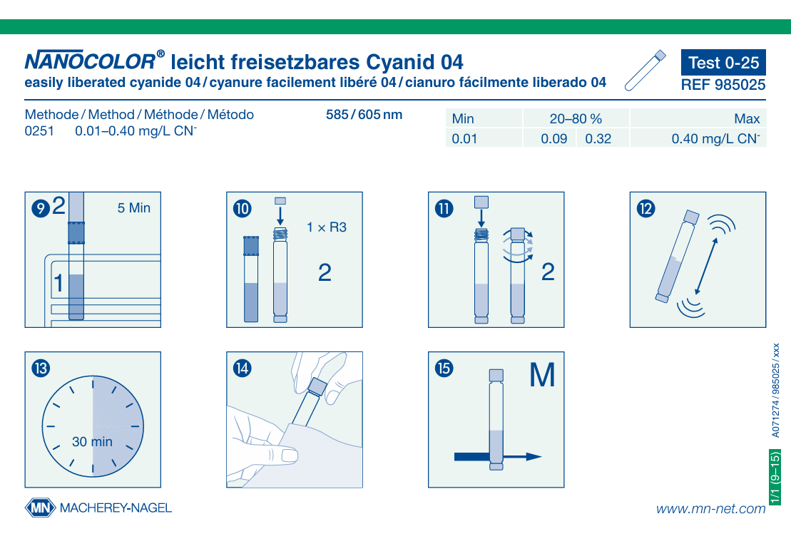 Tube test NANOCOLOR easily liberated cyanide 04