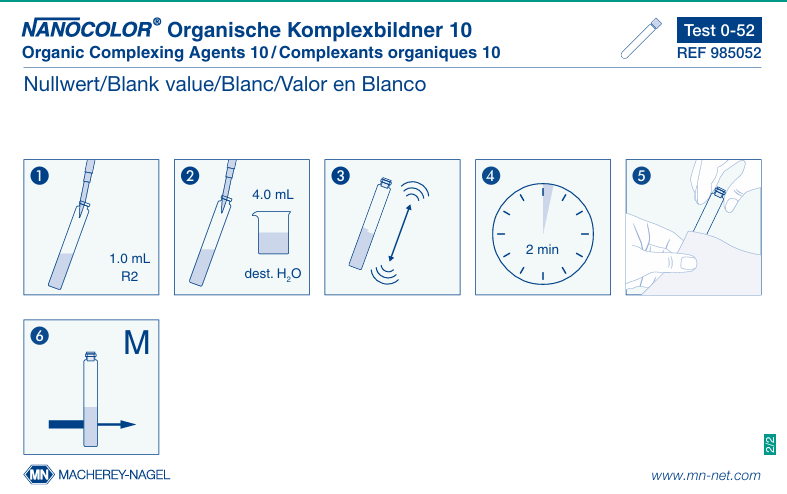 Tube test NANOCOLOR org. Complexing agents 10