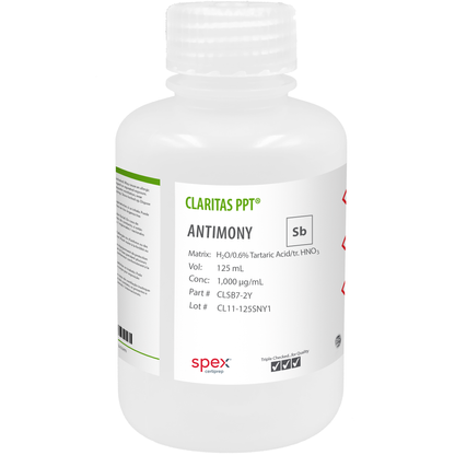 Antimony, 1,000 µg/mL (1,000 ppm) for ICP-MS, 125 mL