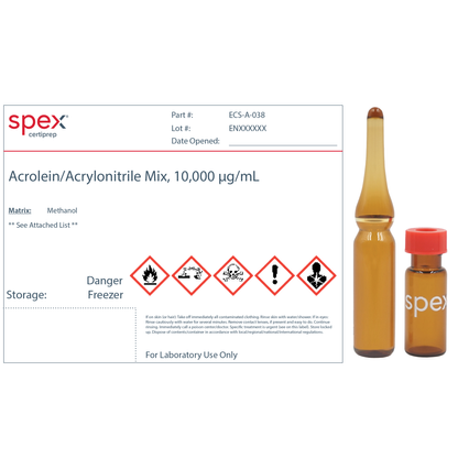 Acrolein/Acrylonitrile Mix for US EPA Methods 624, 8240 and 8260, 10,000 μg/mL (10,000 ppm) in Methanol, 1.5 mL