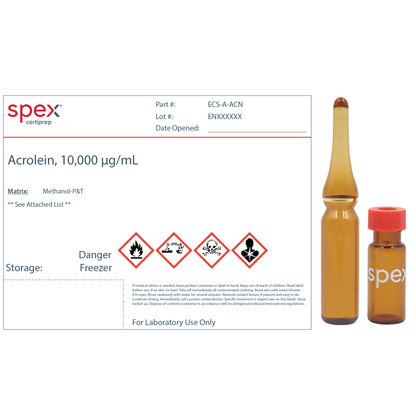 Acrolein for US EPA Method 8260, 10,000 μg/mL (10,000 ppm), CAS #107-02-8 in Methanol-P&T, 1.5 mL