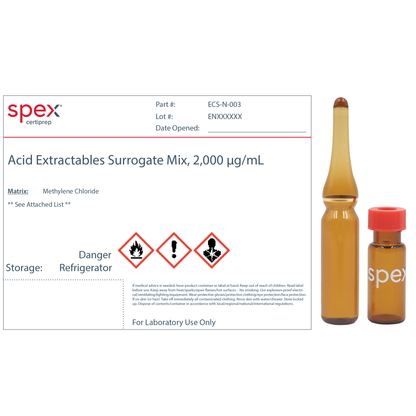 Acid Extractables Surrogate Mix with 3 components for US EPA Methods 625 and 8270, 2,000 μg/mL (2,000 ppm) in Methylene Chloride, 5.5 mL
