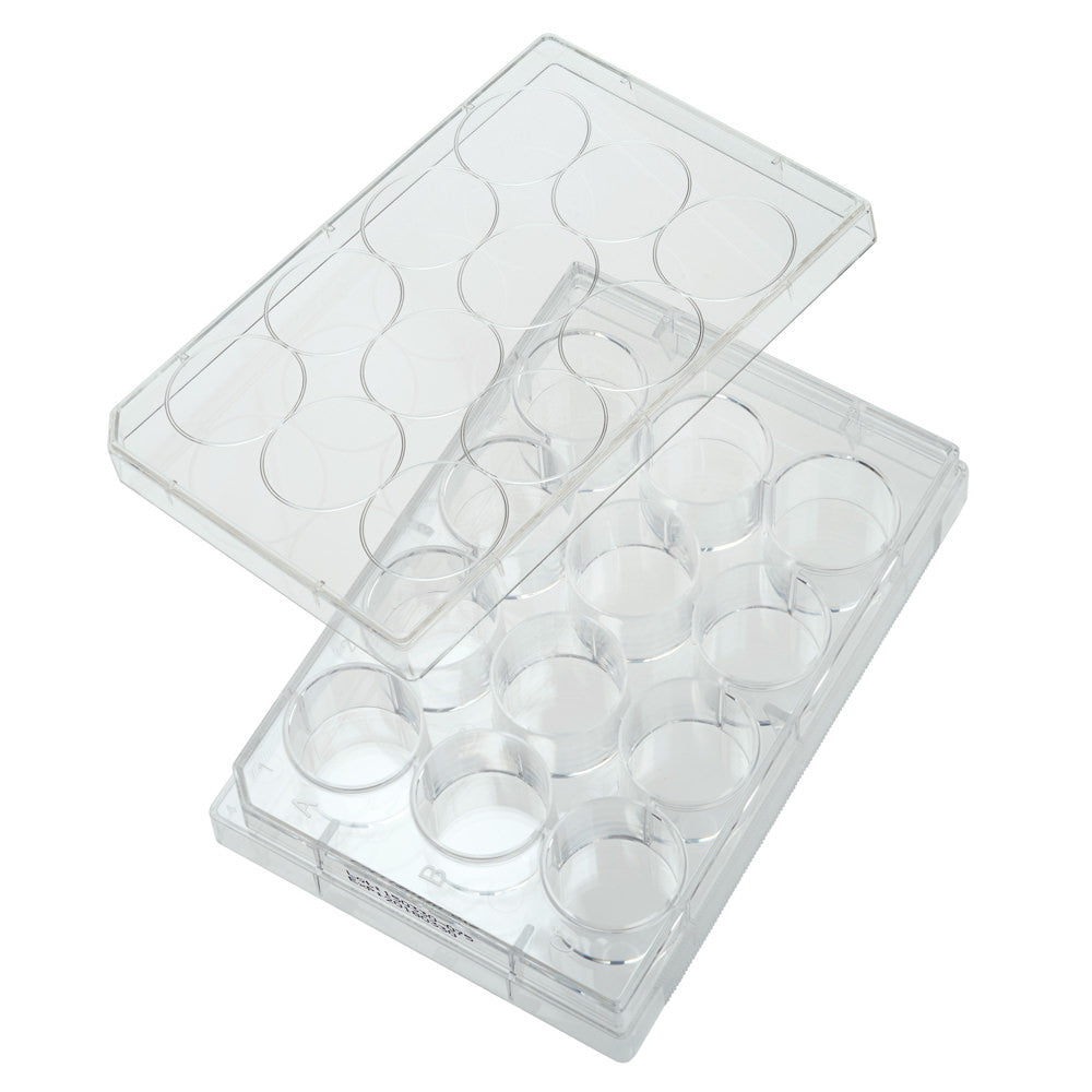 12 Well Tissue Culture Plate with Lid, Individual, Sterile