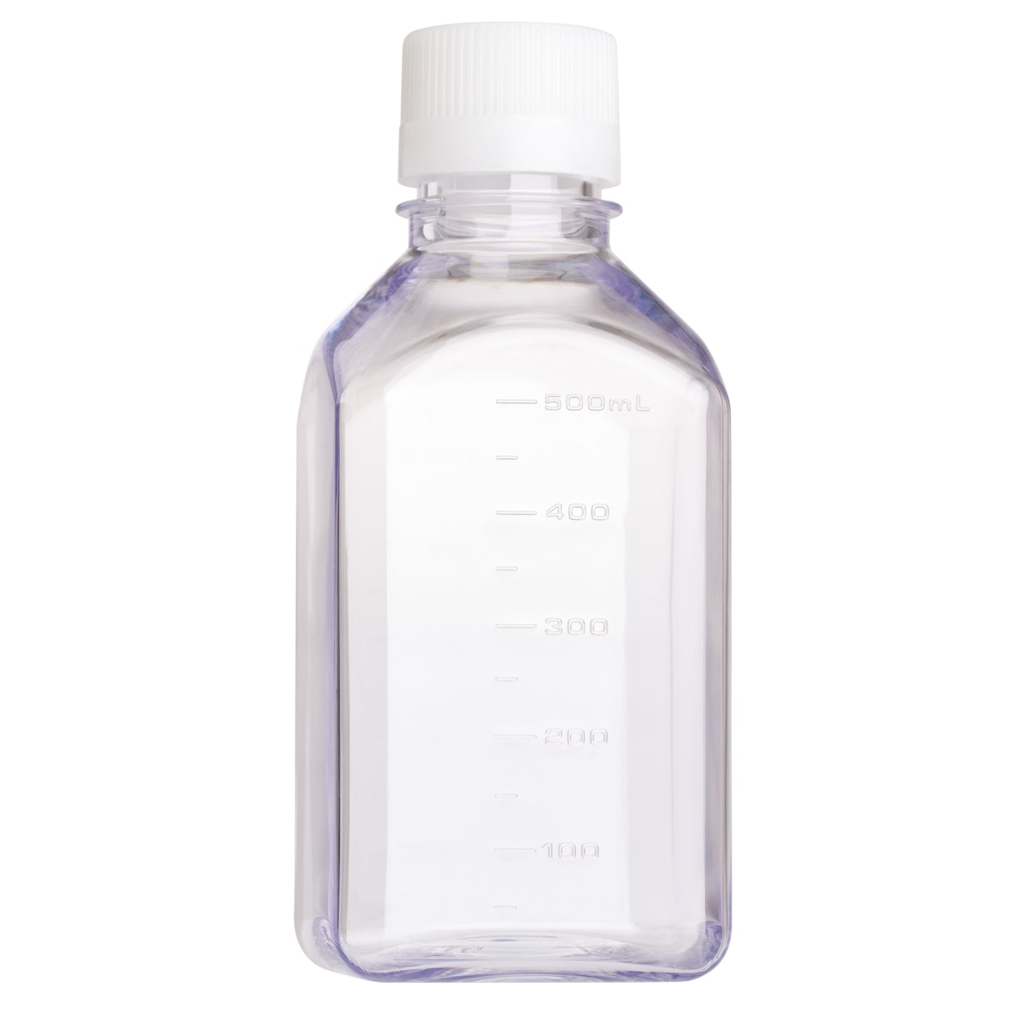 500mL Media Bottle, Square, PETG, Bulk, Sterile