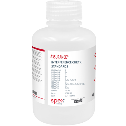Interference Check Standards with Mercury for AA & ICP, 125 mL