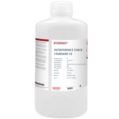 Interference Check Standard 18 with Mercury for AA & ICP, 500 mL