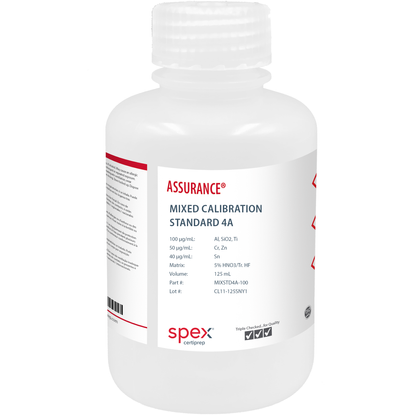 Mixed Calibration Standard 4A with Mercury for AA & ICP, 125 mL