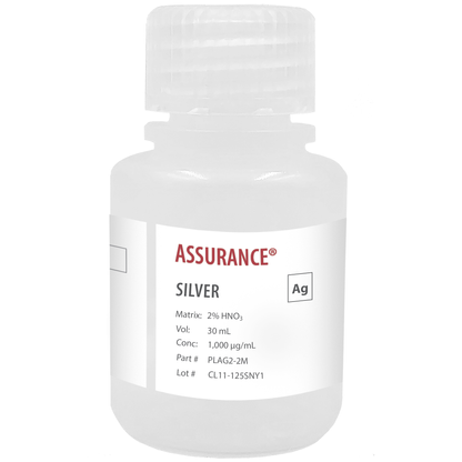 Silver, 1,000 µg/mL, for AA and ICP, 30 mL