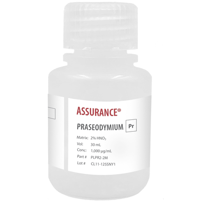Praseodymium, 1,000 µg/mL, for AA and ICP, 30 mL