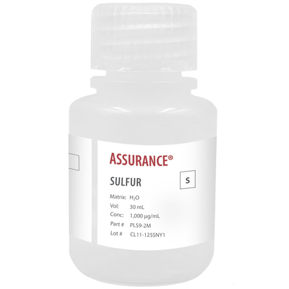 Sulfur, 1,000 µg/mL, for AA and ICP, 30 mL