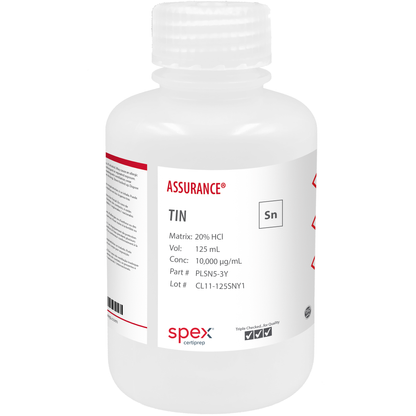 Tin, 10,000 µg/mL, for AA and ICP, 125 mL