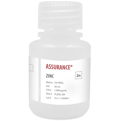 Zinc, 1,000 µg/mL, for AA and ICP, 30 mL