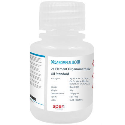 Multi-Element Organometallic Oil Standards, 21 Elements, 100 µg/g, 50 g