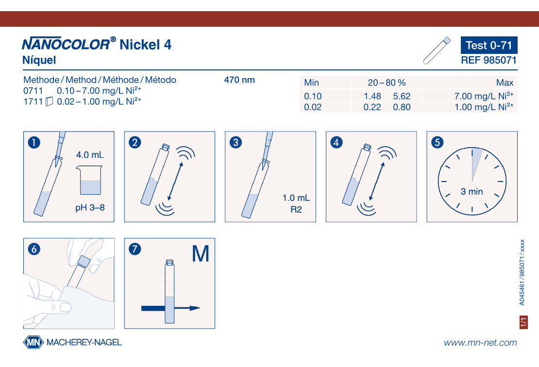 Tube test NANOCOLOR Nickel 4