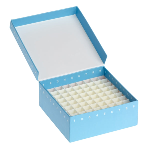 Storage Box, 100 Place, Hinged Cardboard with Polypropylene Insert, Blue
