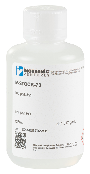 100ppb Mercury Std/HCl, 125mL