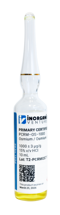 1000 ug/g Os solution standard in 15% v/v HCl 5x10ML AMPOULES